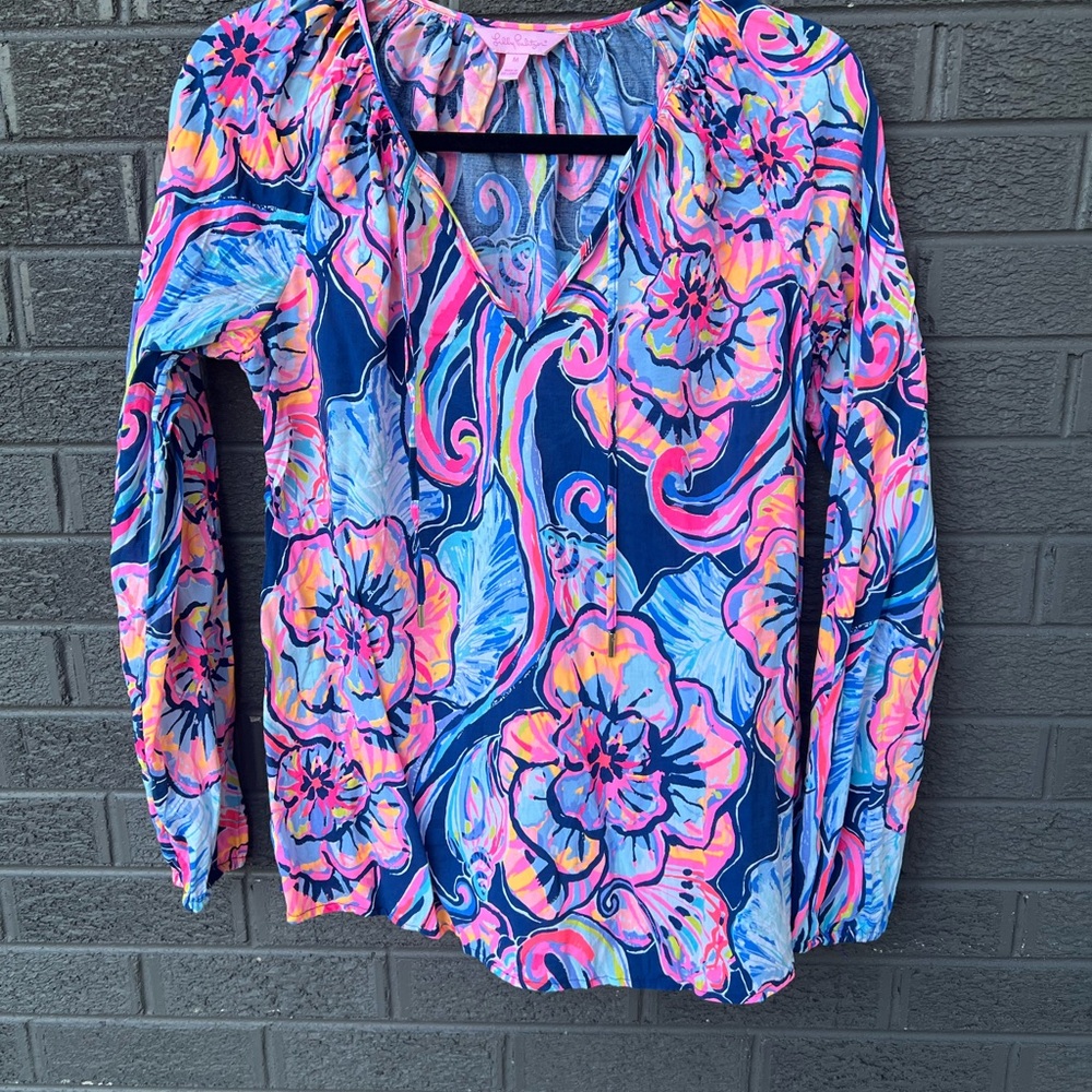 Lilly Pulitzer Multicolor Abstract Blouse